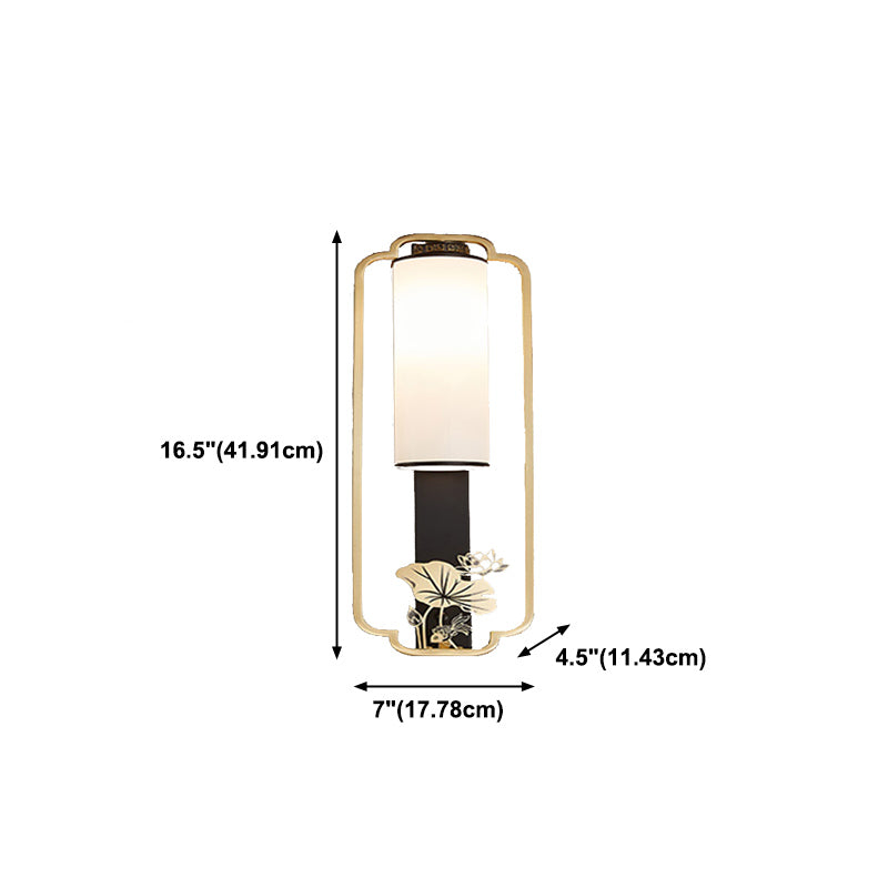 New Chinese Style Copper Wall Light Glass Shade Bulb Wall Lamp for Living Room