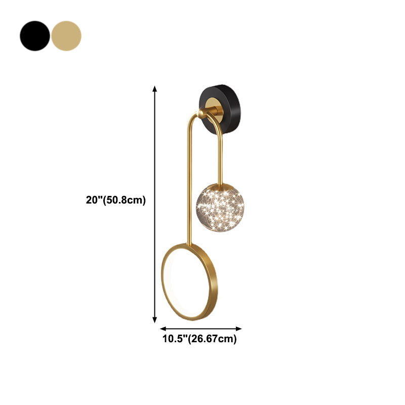 Metal Arc Shape Wall Light Nordic 2 Lights LED Wall Sconce for Living Room