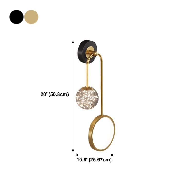 Metal Arc Shape Wall Light Nordic 2 Lights LED Wall Sconce for Living Room