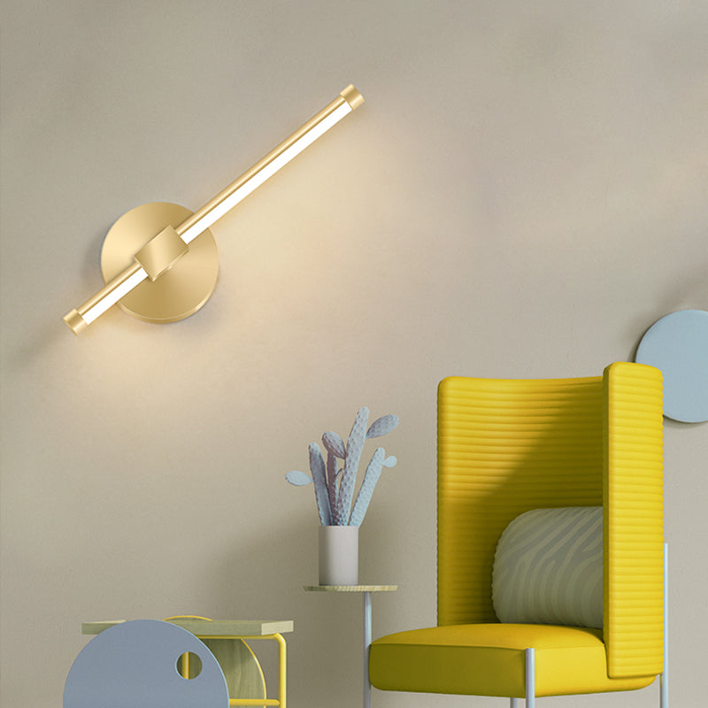 Modern Style Linear Shape Wall Sconce Metal 2 Light Wall Lighting for Bedside