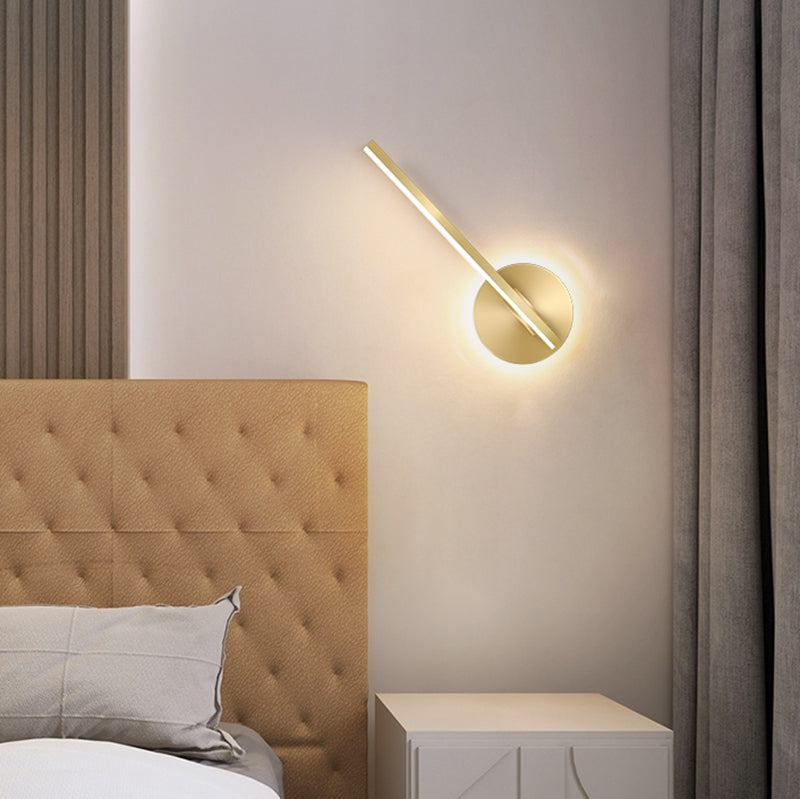 Modern Style Linear Shape Wall Sconce Metal 2 Light Wall Lighting for Bedside