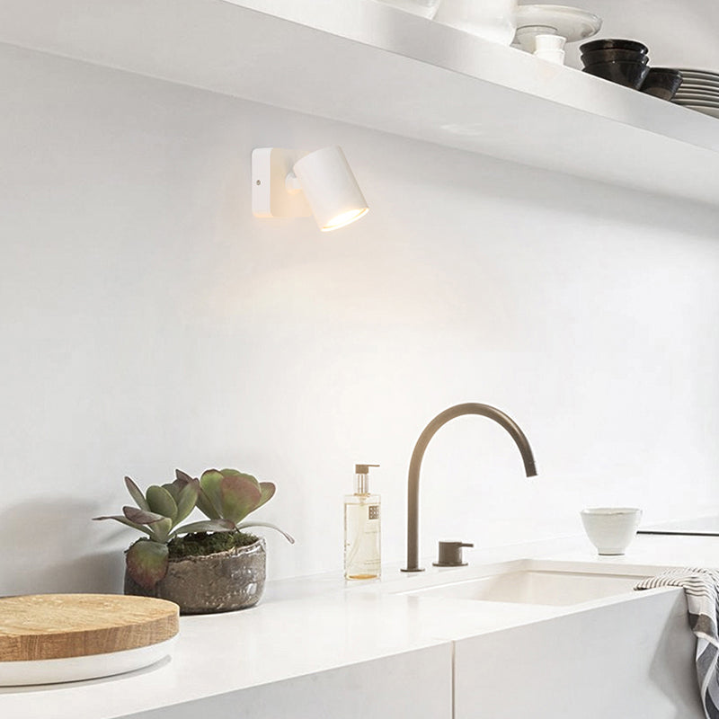 Modern Simple Led Wall Light Cylindrical Aluminium Rotatable Wall Lamp for Living Room