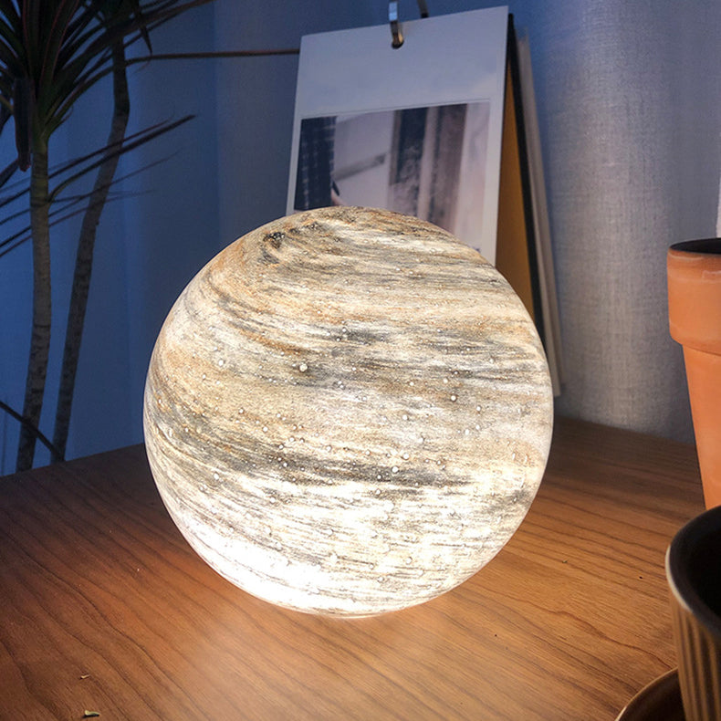 Simple Glass Table Lamp Modern Chargeable LED Desk Light for Living Room