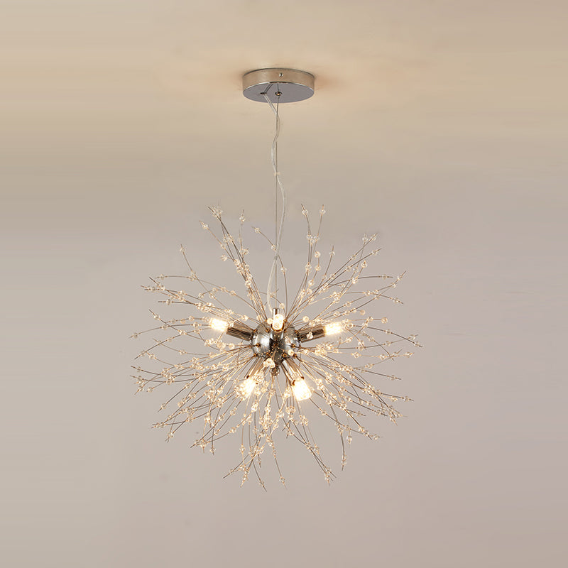 Firefly Chandelier Multi Light Hanging Pendant Light Fixture with Crystal for Living Room