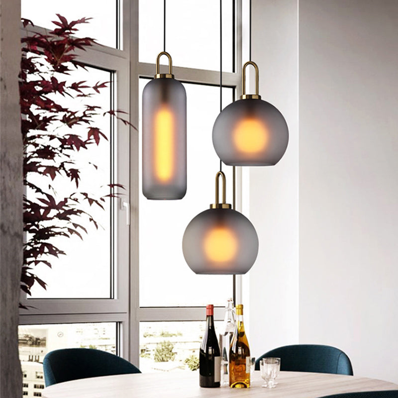 Industrial Style Pendant Lighting Glass 1 Light Pendant Light for Living Room