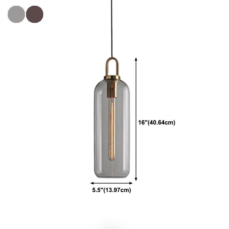 Industrial Style Pendant Lighting Glass 1 Light Pendant Light for Living Room