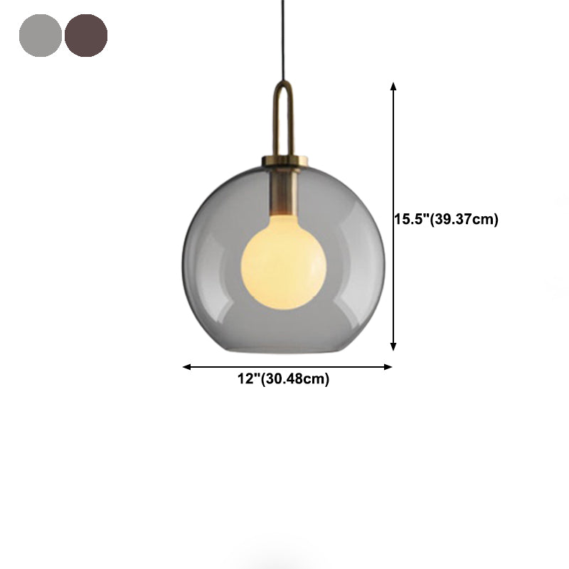 Industrial Style Pendant Lighting Glass 1 Light Pendant Light for Living Room