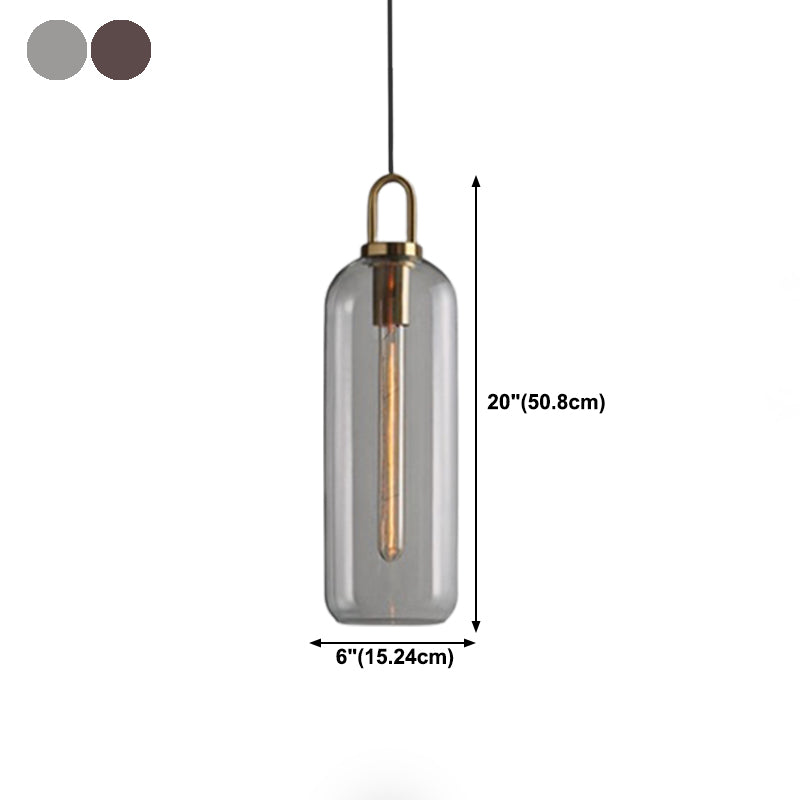 Industrial Style Pendant Lighting Glass 1 Light Pendant Light for Living Room