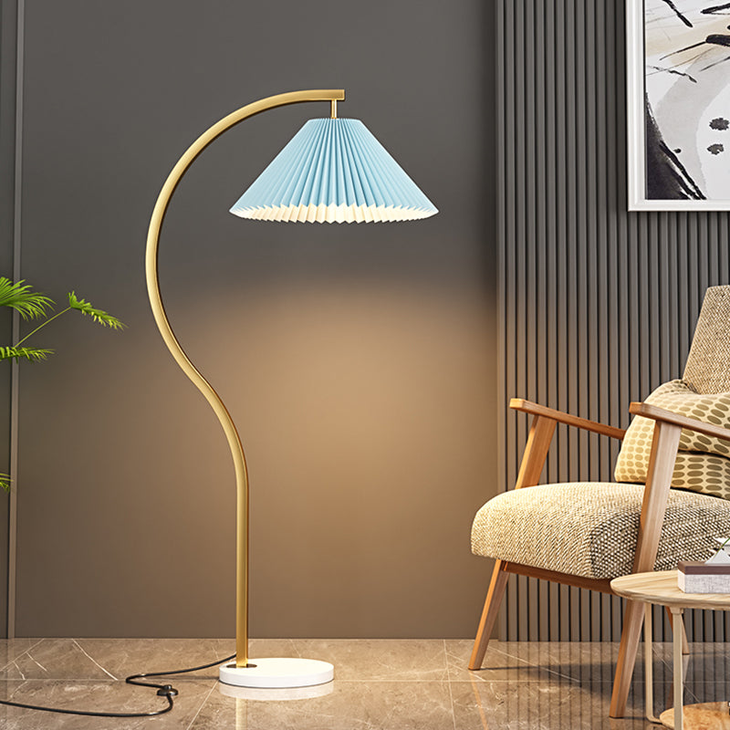 Cone Floor Standing Lamp Modern Style Floor Light with Fabric Shade