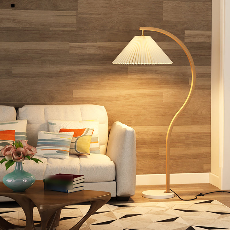 Cone Floor Standing Lamp Modern Style Floor Light with Fabric Shade