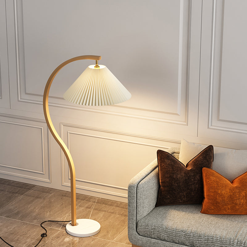 Cone Floor Standing Lamp Modern Style Floor Light with Fabric Shade