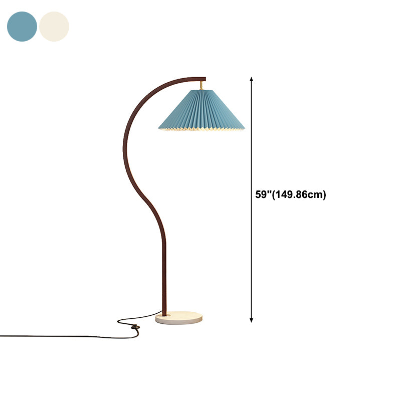 1-Light Nordic Style Floor Lamp Burlap Shade Floor Light for Living Room