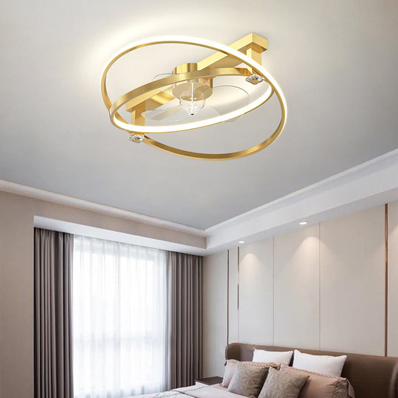 Nordic Style Ceiling Fan Lamp Geometry Ceiling Fan Light with ABS Fan Blade for Bedroom