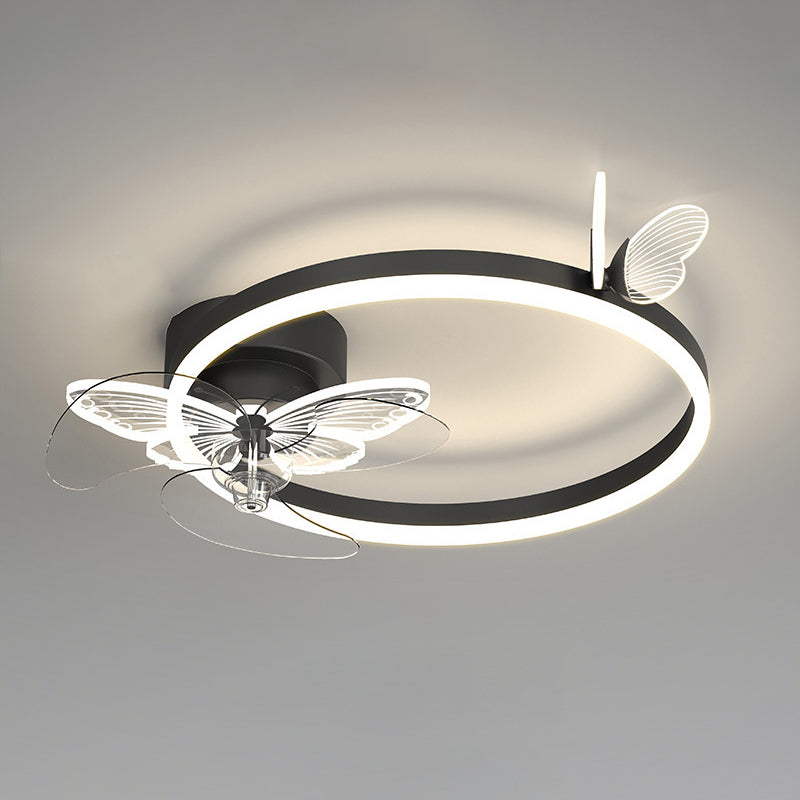 Nordic Style Ceiling Fan Lamp Geometry Ceiling Fan Light with ABS Fan Blade for Bedroom