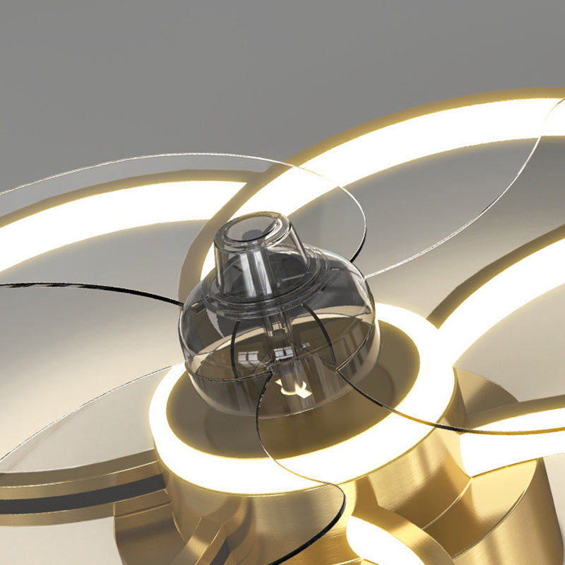 Nordic Style Ceiling Fan Lamp Geometry Ceiling Fan Light with ABS Fan Blade for Bedroom