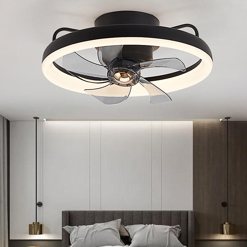 Nordic Style Metal Ceiling Fan Lamp Round Shape Colorful Ceiling Fan Light for Bedroom