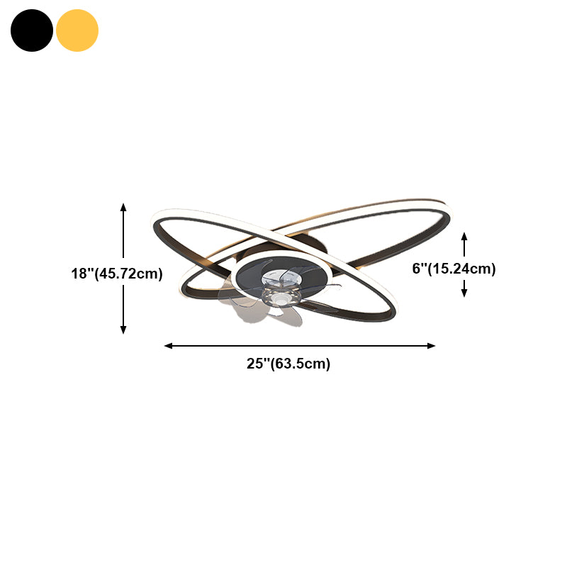 Nordic Style Ceiling Fan Lamp Mute LED Ceiling Fan Light with Silica Gel Shade for Bedroom
