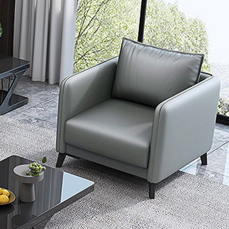 Standard Square Arm Leather Stain Resistant Sofa Couch with Pillows