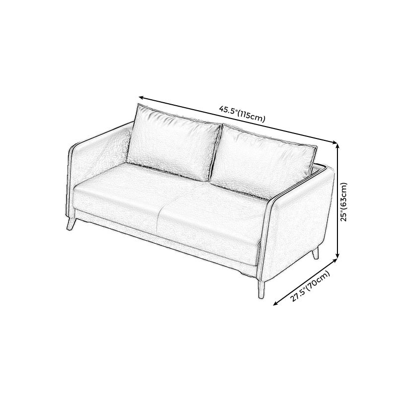 Standard Square Arm Leather Stain Resistant Sofa Couch with Pillows