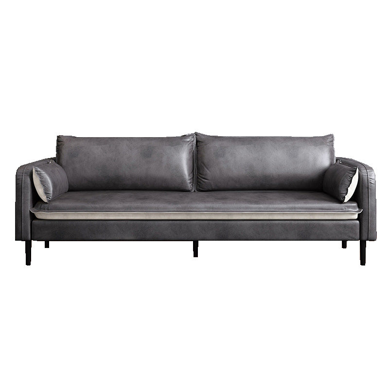 Contemporary Standard Sofa Couch Square Arm Sofa Set with Pillows