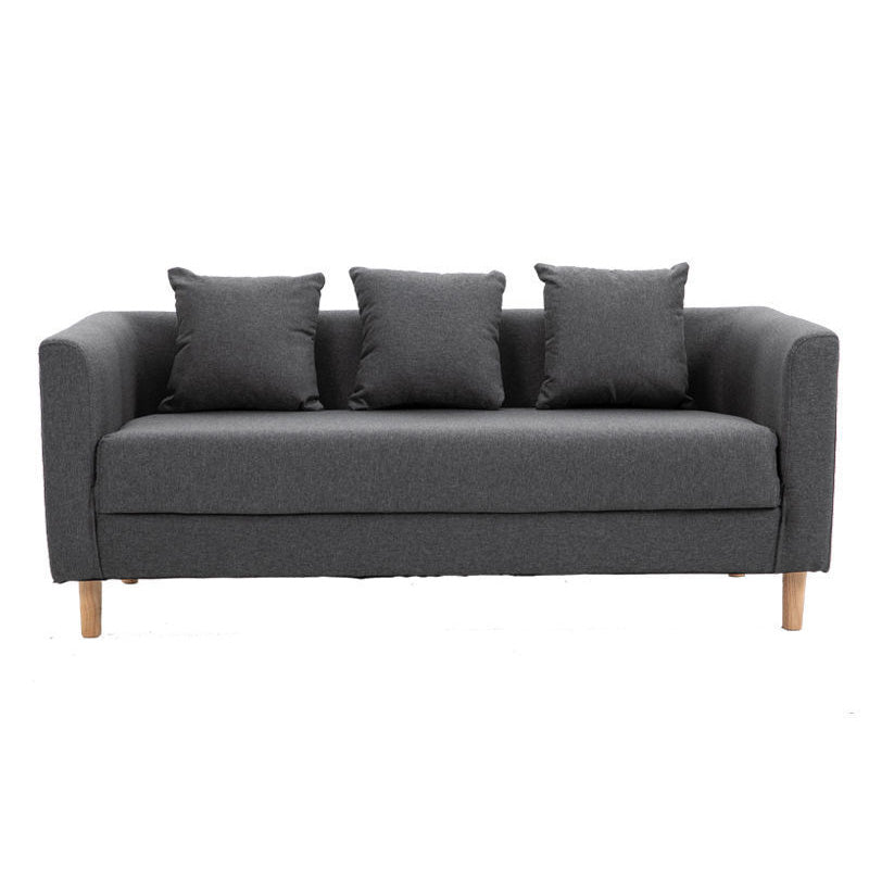 Linen Standard Square Arm Sofa Couch Contemporary Tight Back Settee