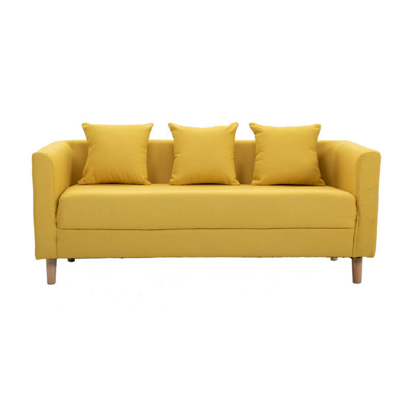 Linen Standard Square Arm Sofa Couch Contemporary Tight Back Settee