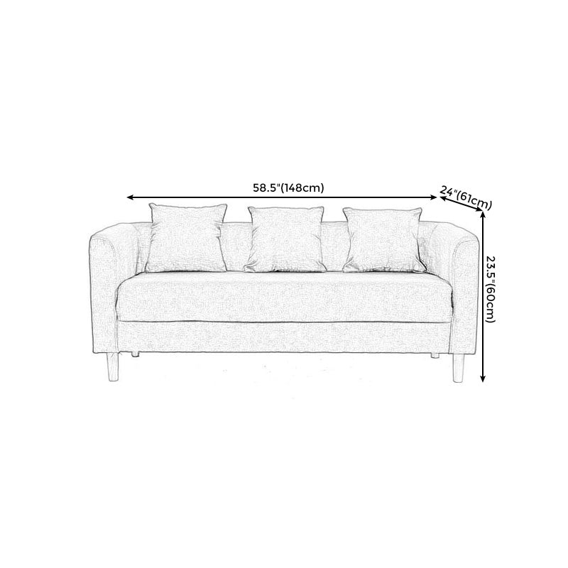 Linen Standard Square Arm Sofa Couch Contemporary Tight Back Sofa Set