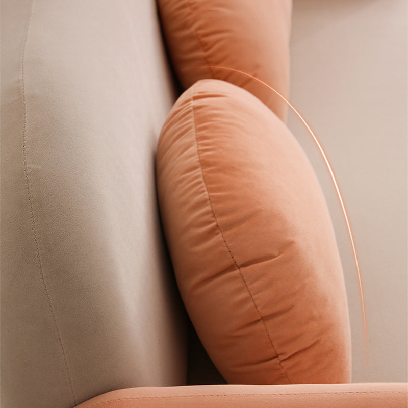 Scandinavian Loveseat with 2 Pillows and Square Arm for Apartment