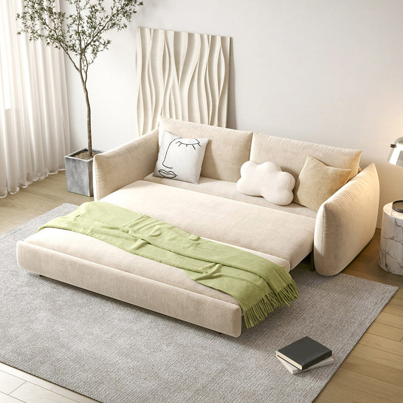 Scandinavian Pillow Back Sofa Bed with Square Arm for Apartment
