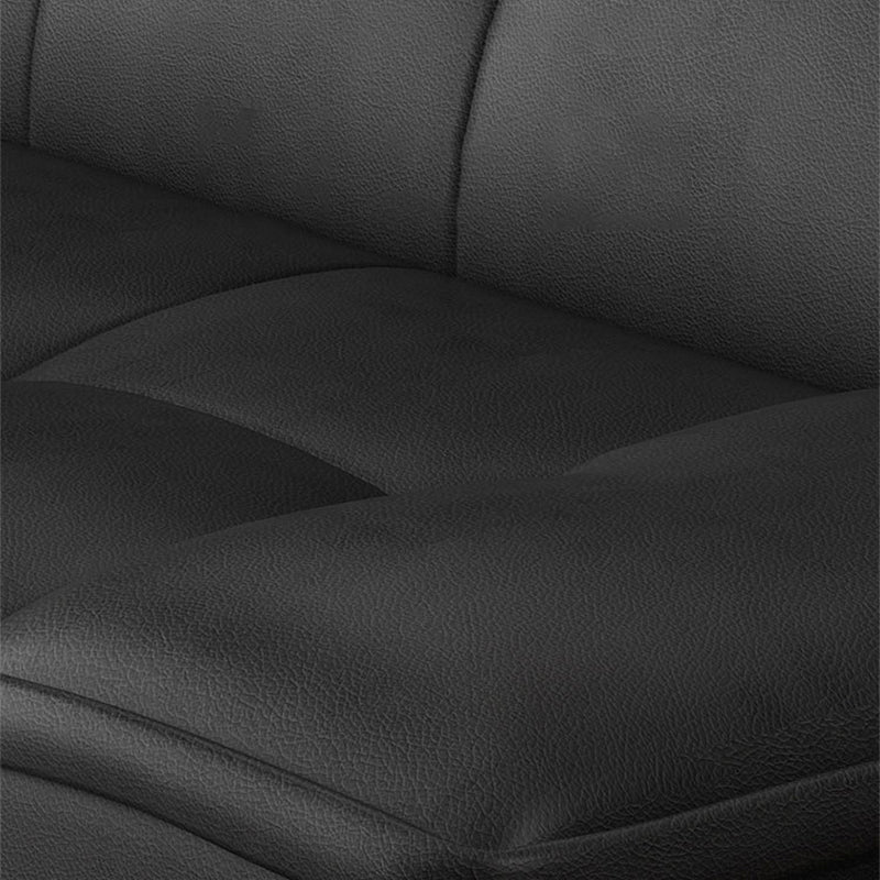 Linen and Faux Leather Sofa Couch Armless Biscuit Back Settee Couch