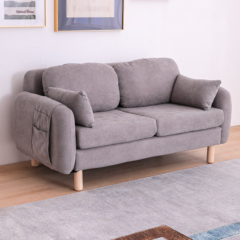 Scandinavian Loveseat with Two Pillow Back and Storage for Apartment