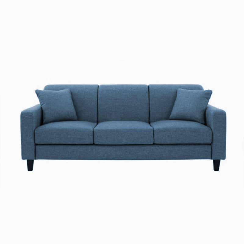Contemporary Cushions Standard Sofa Square Arm Settee with Black Legs