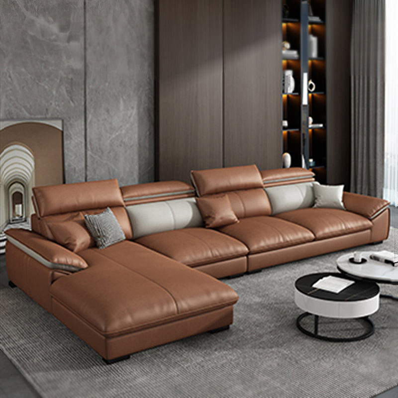 Pillow Top Arm Pillowed Back Cushions Sofa 4-Seater Sectional Sofa with Chaise