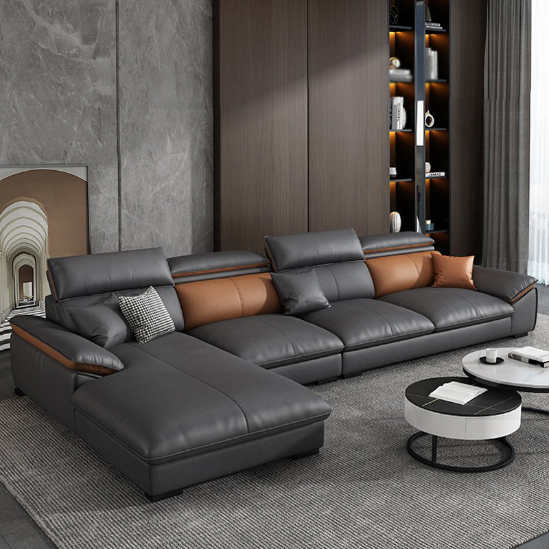 Pillow Top Arm Pillowed Back Cushions Sofa 4-Seater Sectional Sofa with Chaise