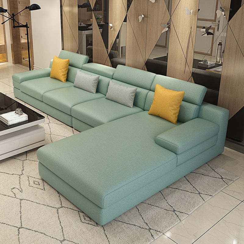 Contemporary Sofa L-Shape Sectional with Square Arm for Living Room