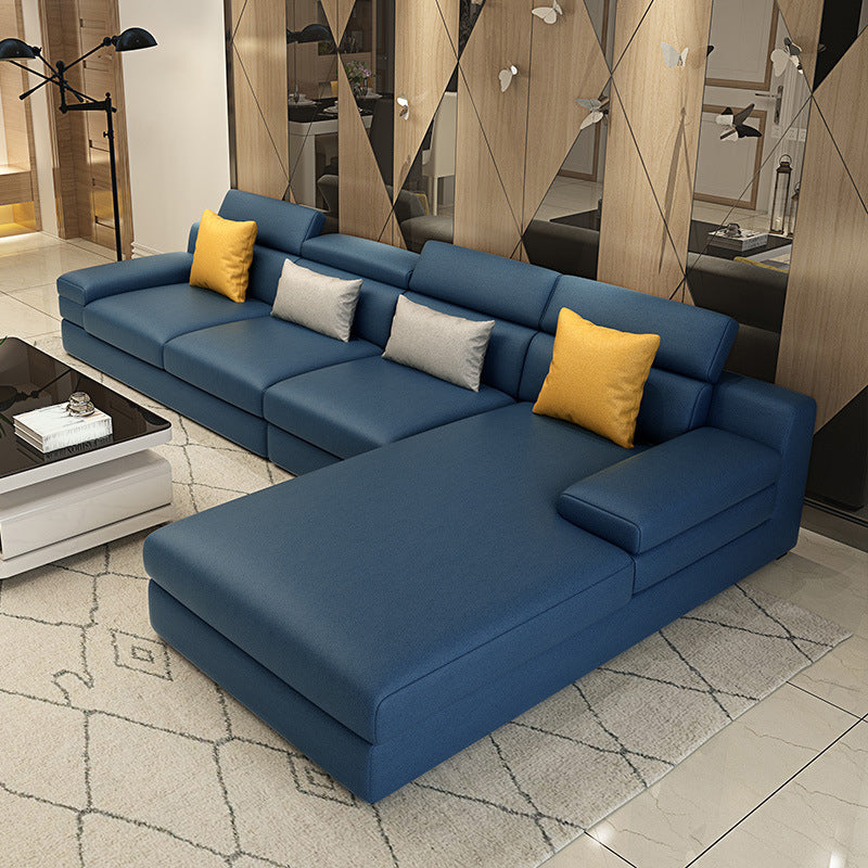 Contemporary Sofa L-Shape Sectional with Square Arm for Living Room