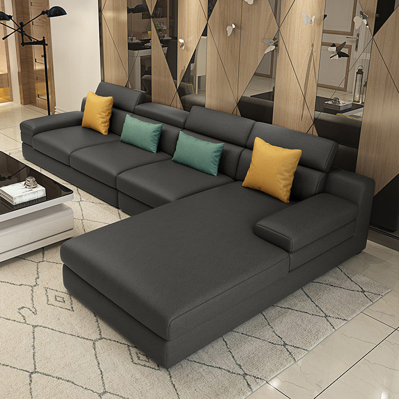 Contemporary Sofa L-Shape Sectional with Square Arm for Living Room