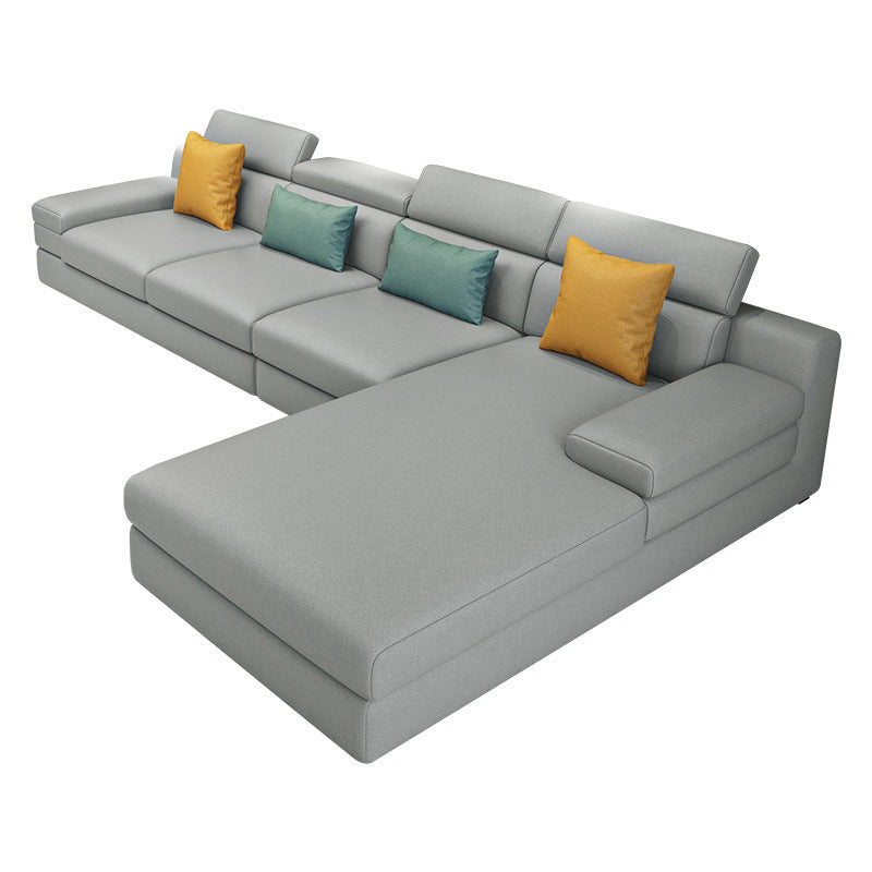 Contemporary Sofa L-Shape Sectional with Square Arm for Living Room