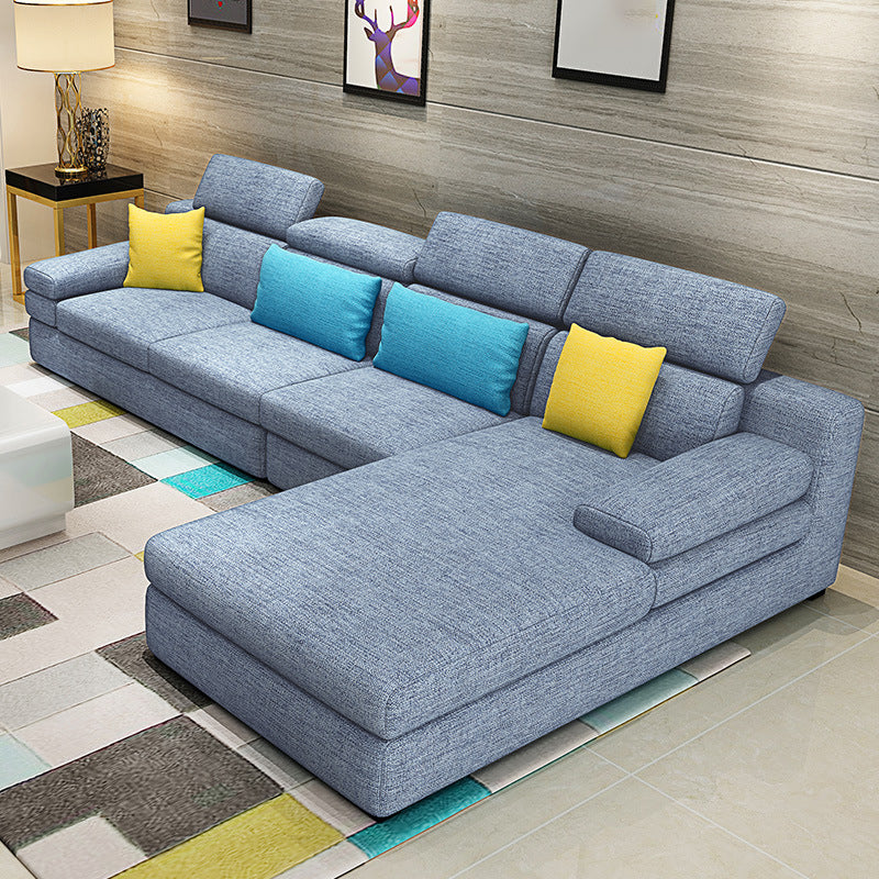 Contemporary Sofa L-Shape Sectional with Square Arm for Living Room