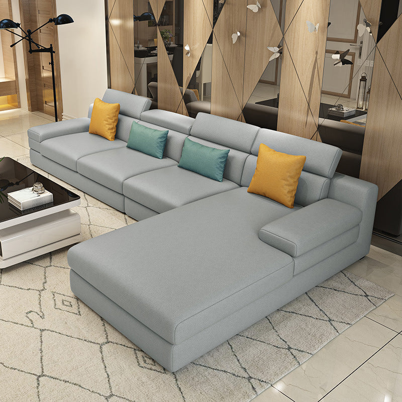 Contemporary Sofa L-Shape Sectional with Square Arm for Living Room