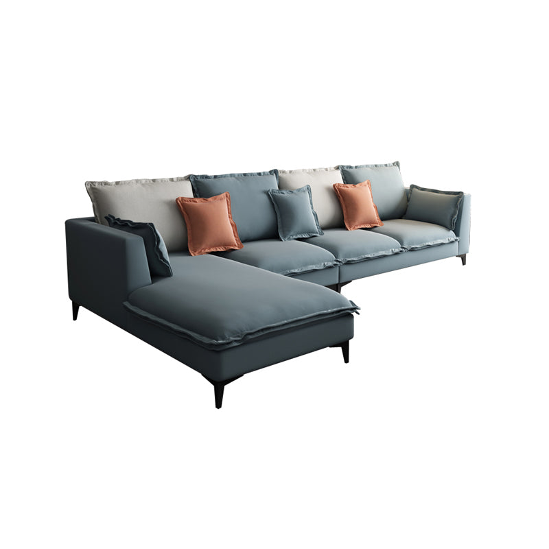 129.92"L X 70.87"W X 34.65"H Modern Sofa Cushions Square Arm Sectional with Chaise