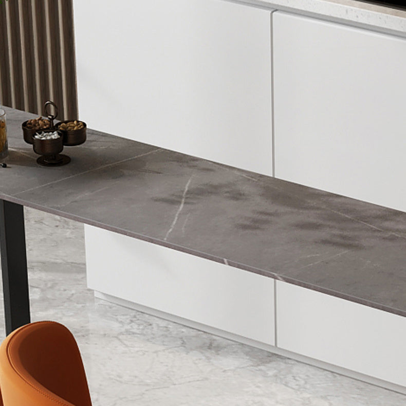 Industrial Style Rectangle Bar Table 42-inch Height Metal Base Bistro Table