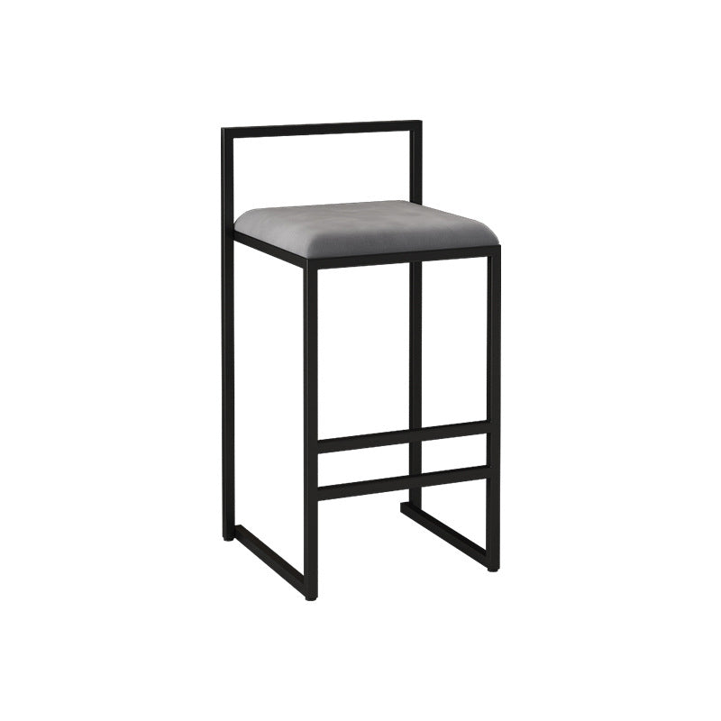 Contemporary Matte Finish Velvet Bar Stool Jewelry Shop Footrest Stool