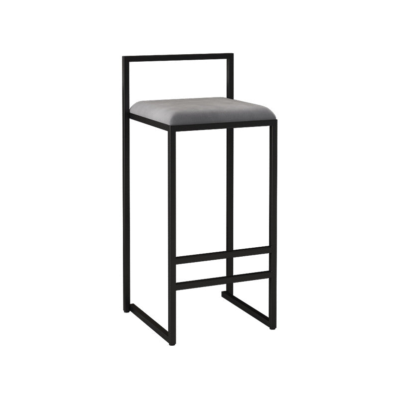 Contemporary Matte Finish Velvet Bar Stool Jewelry Shop Footrest Stool