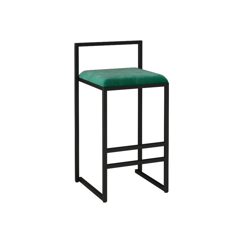 Contemporary Matte Finish Velvet Bar Stool Jewelry Shop Footrest Stool