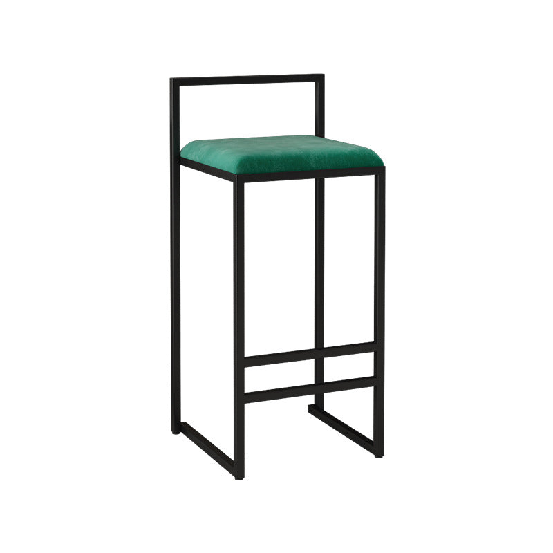 Contemporary Matte Finish Velvet Bar Stool Jewelry Shop Footrest Stool