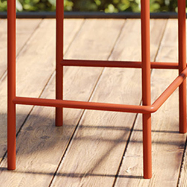 Modern Armless Backrest Counter Stool Iron Courtyard Bar Stool with Seat and Pedal