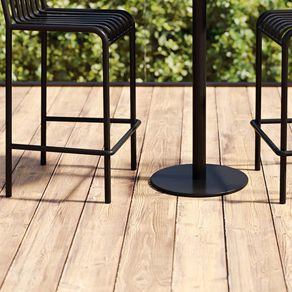 Modern Armless Backrest Counter Stool Iron Courtyard Bar Stool with Seat and Pedal