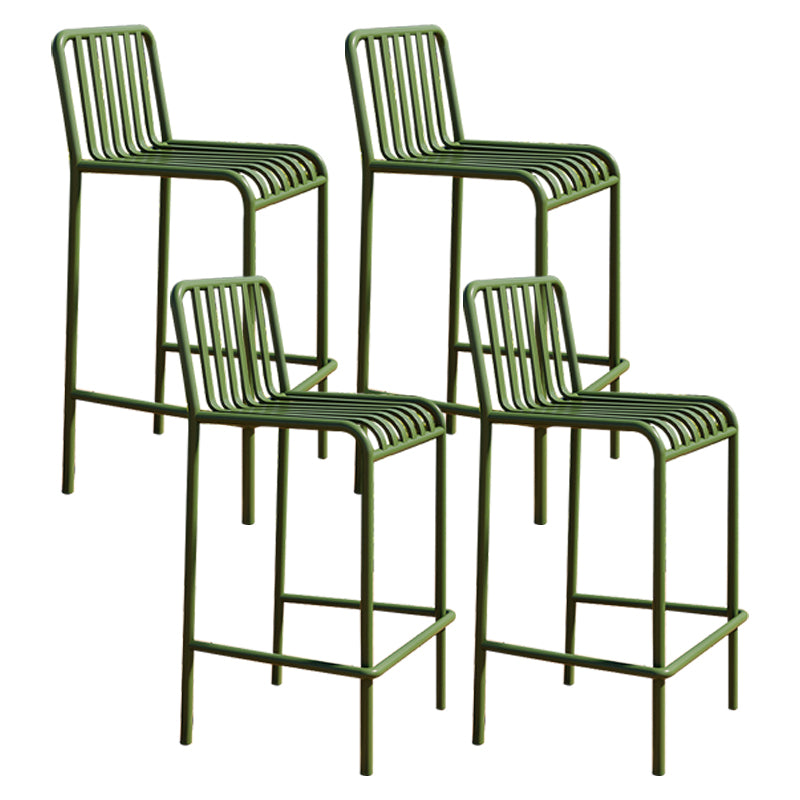 Modern Armless Backrest Counter Stool Iron Courtyard Bar Stool with Seat and Pedal