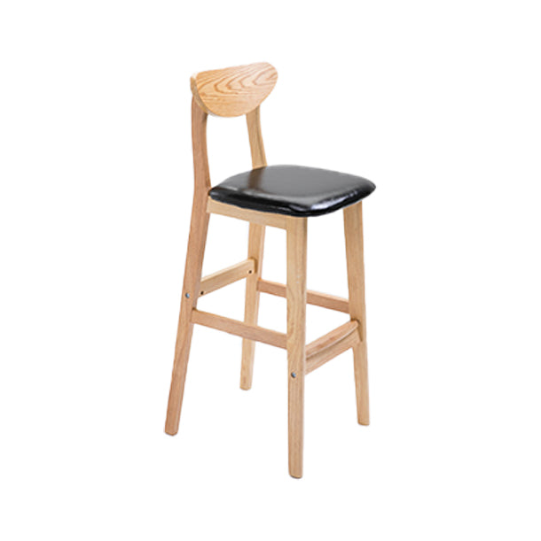 Scandinavian Oak Wood Home Stool Matte Finish Upholstered Bar Stools